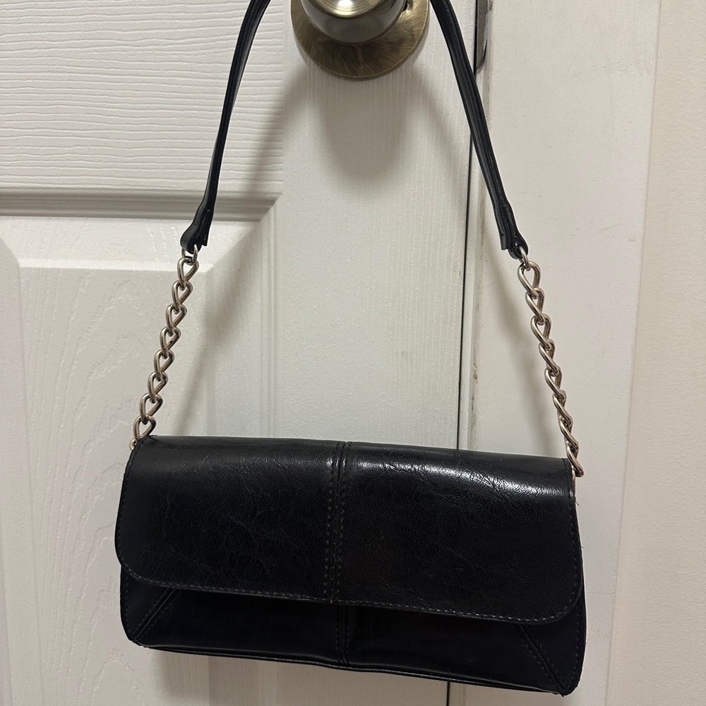 Liz Claiborne Black Leather Shoulder Bag